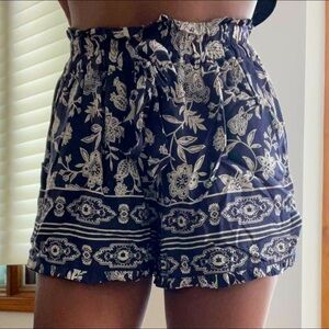 Purple and tan patterned shorts